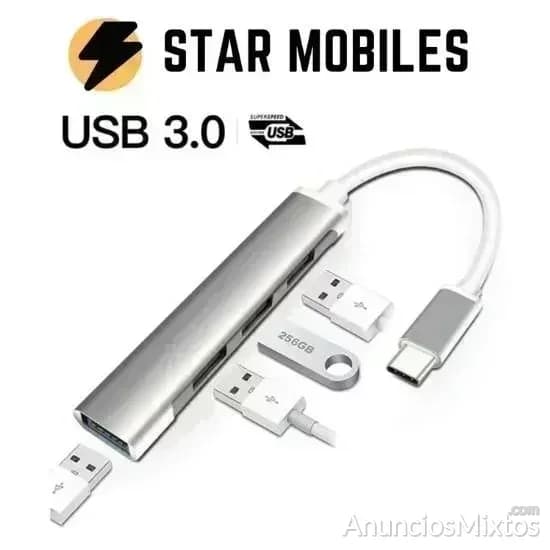 Hub Extensor Tipo C con 4 puertos USB 3.0 - Foto 1