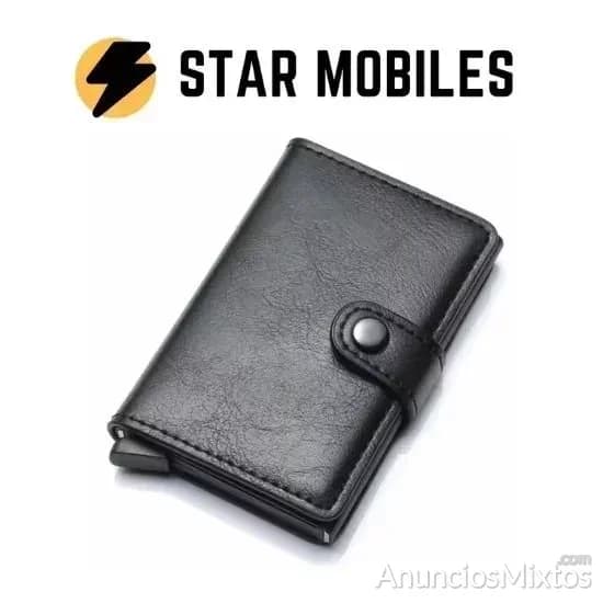 MINI TARJETERO CARTERA VINTAGE ACERO POLIPIEL RFID - Foto 1