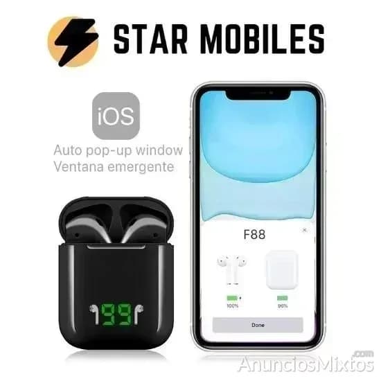 AURICULARES BLUETOOTH PANTALLA CARGA F88 - Foto 2