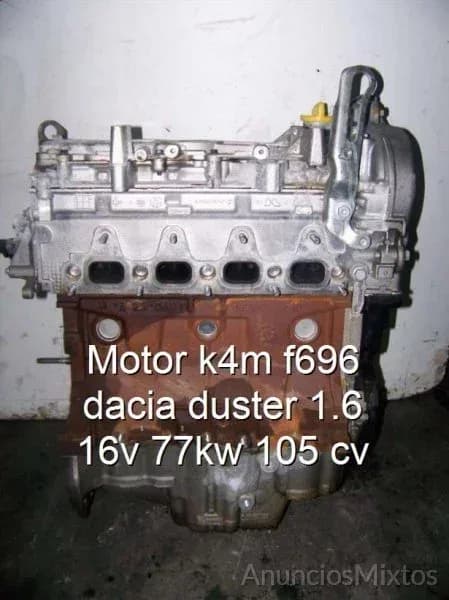 Motor k4m f696 dacia duster 1.6 16v 77kw 105 cv - Foto 1