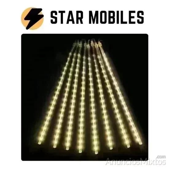 Guirnalda luces lluvia meteoritos LED 8 TUBOS 30CM - Foto 1