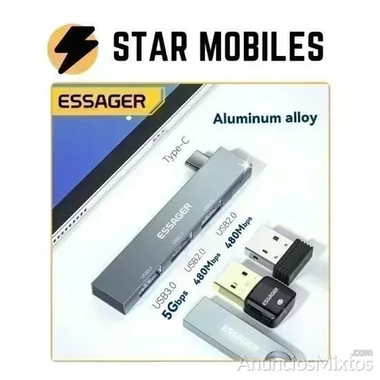HUB ADAPTADOR BIFURCADOR 3 EN 1 USB C A USB 3.0 - Foto 2