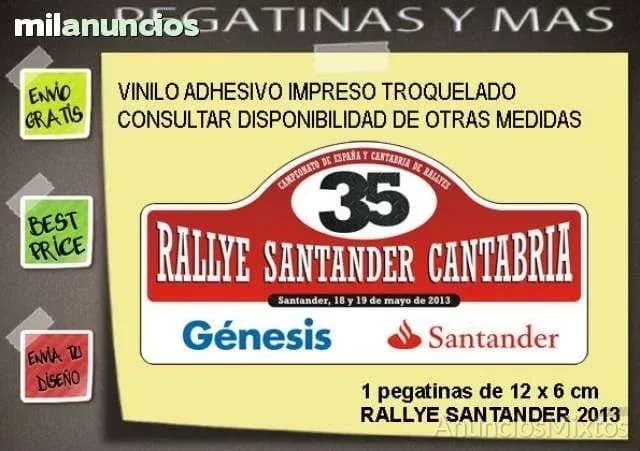 Pegatina rallye santander2013 ref: dp392 - Foto 1