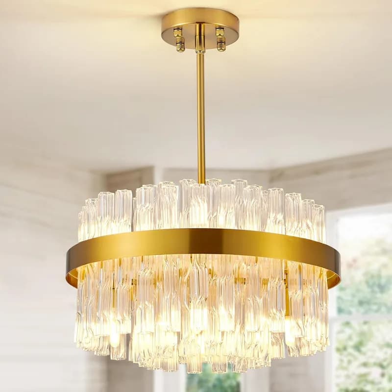 Lámpara de Araña Crystal Gold KUNYEEE – Lujo Moderno con Cristales K9 (40 cm) - Foto 1