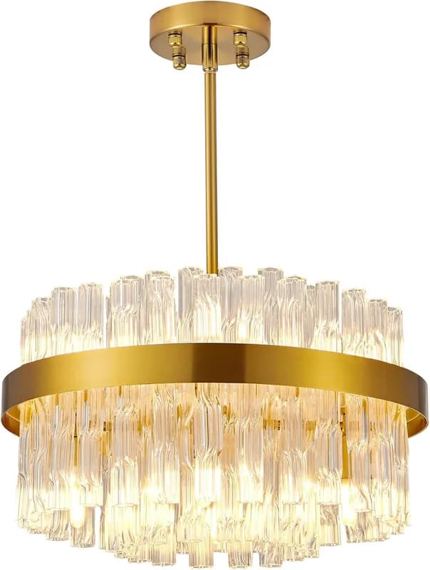 Lámpara de Araña Crystal Gold KUNYEEE – Lujo Moderno con Cristales K9 (40 cm) - Foto 2