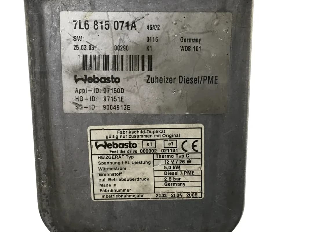 Calefacción estacionamiento VW Touareg 7L6815071A - Foto 6