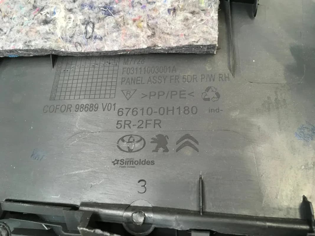 Panel puerta del dcha Toyota Aygo II Peugeot 108 - Foto 3