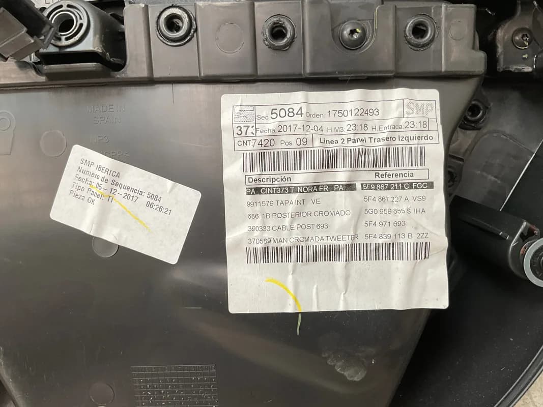 Panel Puerta tra izq Seat Leon 5F 2012-2020 - Foto 5