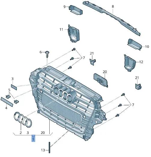 Rejilla Radiador Audi A3 8V - Foto 5