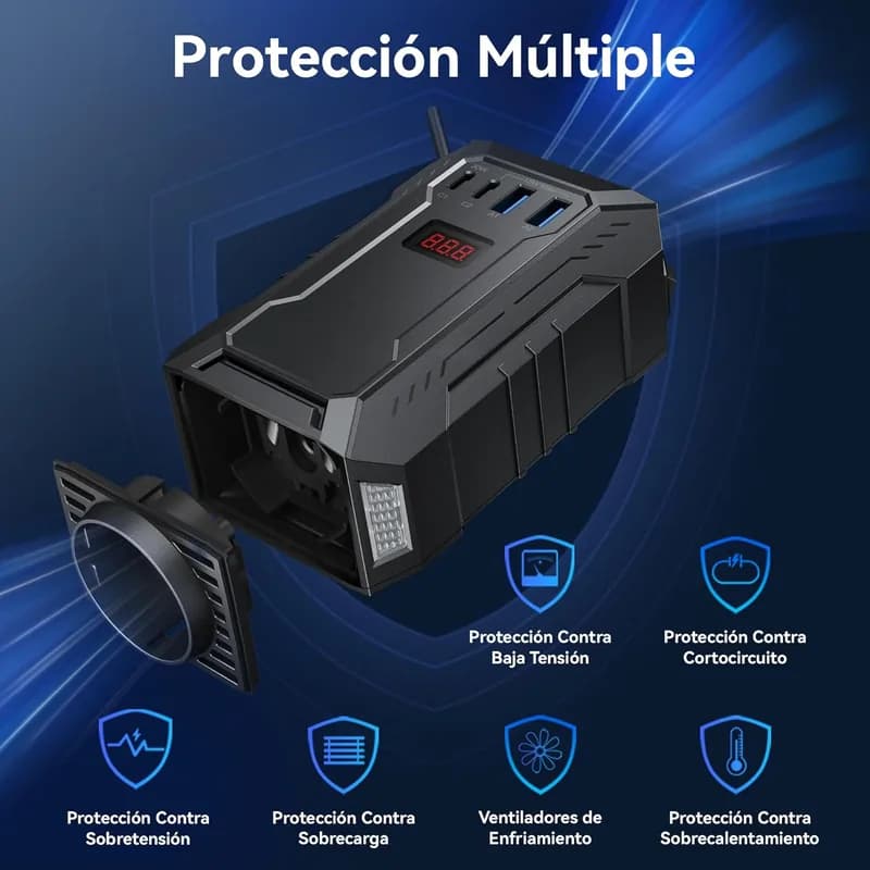 Inversor de Corriente BESTEK 400W – Onda Sinusoidal Pura de 12V a 220V - Foto 4