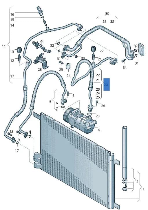 Tubo A/C VW 5G0821105B - Foto 4