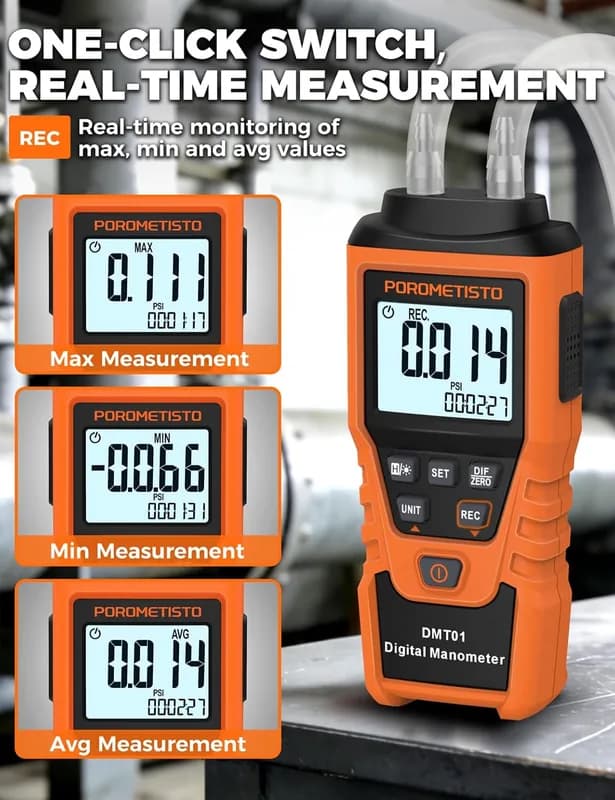 Manómetro Digital de Precisión DMT01 – Control Profesional de Presión HVAC y Gas - Foto 2