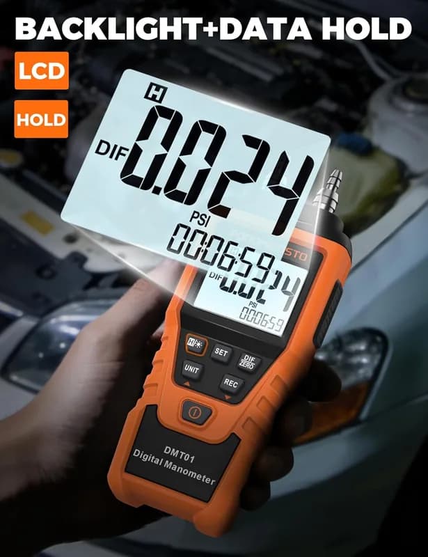 Manómetro Digital de Precisión DMT01 – Control Profesional de Presión HVAC y Gas - Foto 5