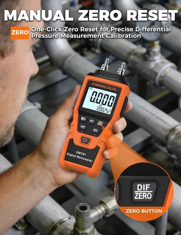 Manómetro Digital de Precisión DMT01 – Control Profesional de Presión HVAC y Gas - Foto 9