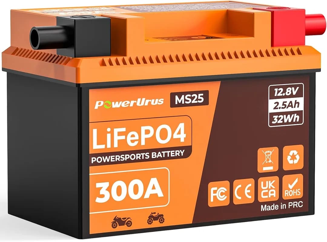Batería de Litio PowerUrus LiFePO4 – 12.8V 2.5Ah y 300A de Arranque (YTX4L-BS) - Foto 1