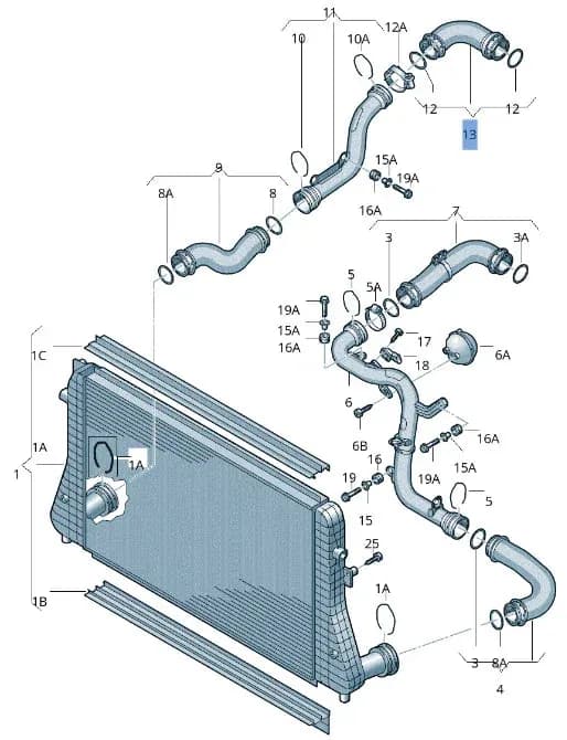 Tubo intercooler VW 1K0145790C - Foto 4