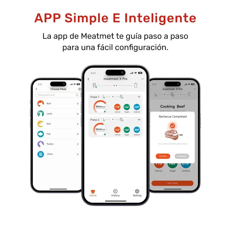 Meatmeet X Pro – Termómetro Inteligente para Carne con Bluetooth y Wi-Fi (2 Sondas) - Foto 2