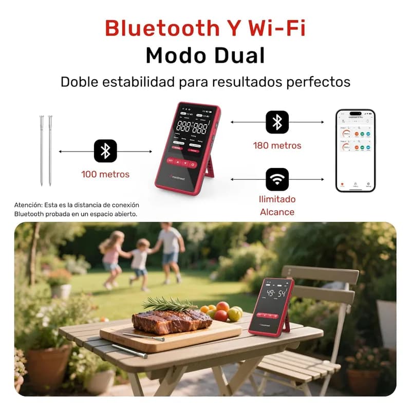 Meatmeet X Pro – Termómetro Inteligente para Carne con Bluetooth y Wi-Fi (2 Sondas) - Foto 6