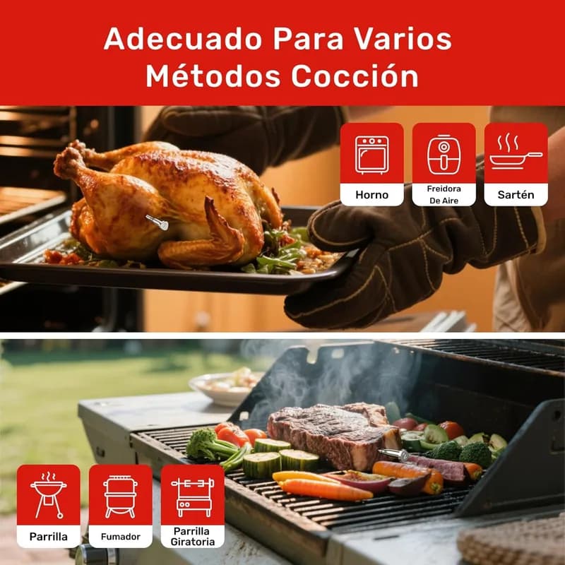 Meatmeet X Pro – Termómetro Inteligente para Carne con Bluetooth y Wi-Fi (2 Sondas) - Foto 7