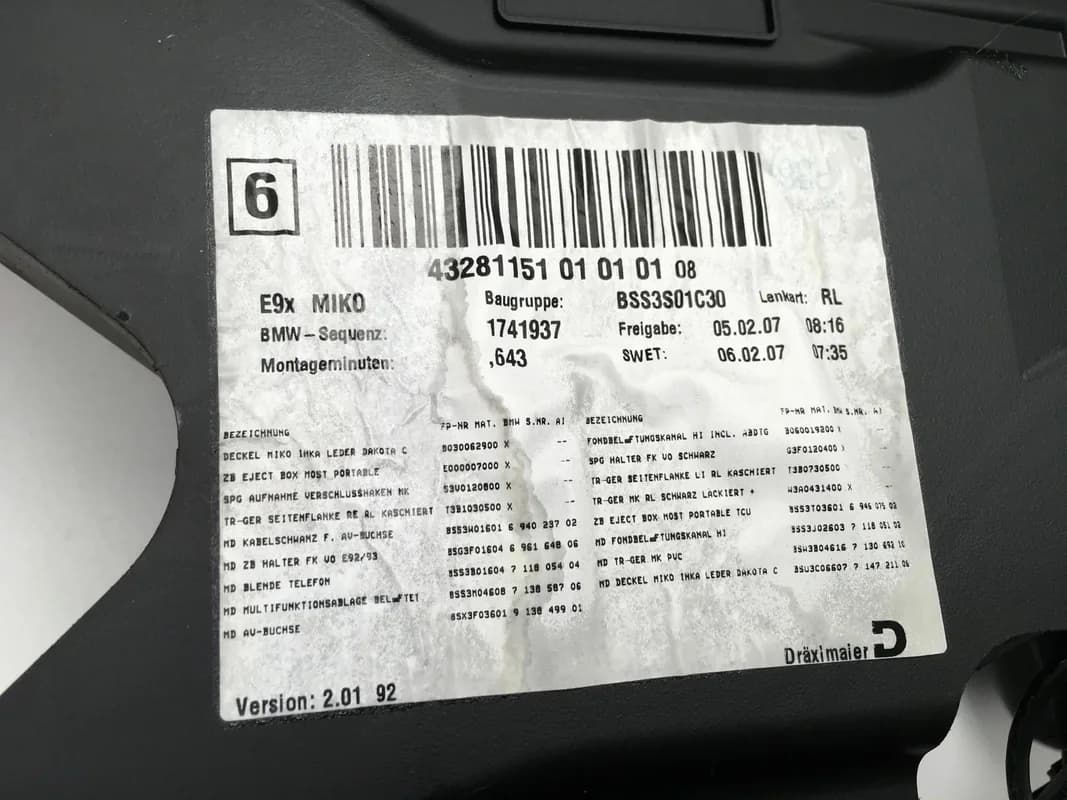 Consola central Bmw E90 BSS3S01C30 - Foto 3