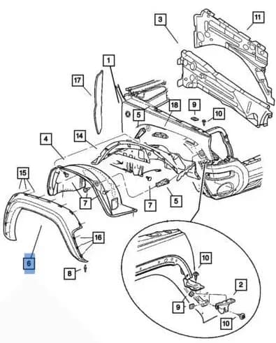 Aletin del izq Jeep Cherokee KJ - Foto 4