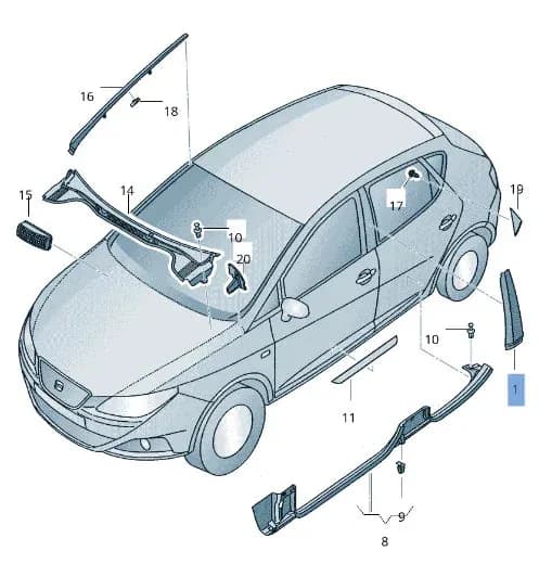 Columna izquierda Seat Ibiza IV 6J - Foto 4