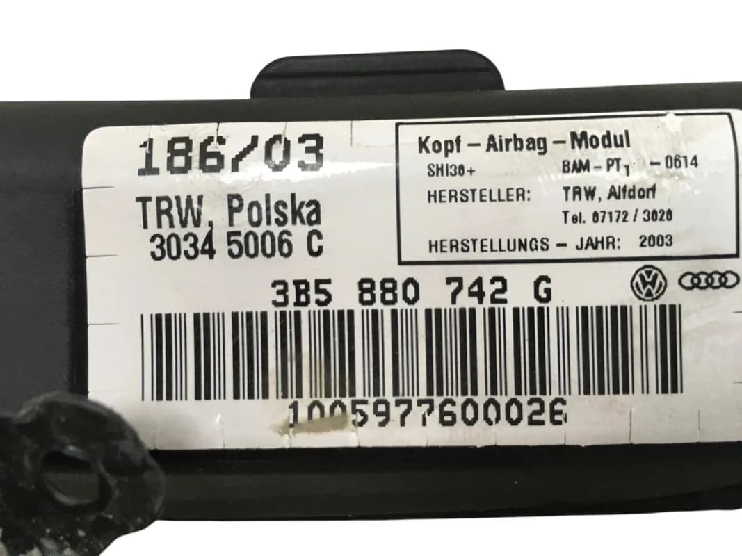 Cortina airbag del dcha VW Passat B5.5 - Foto 4