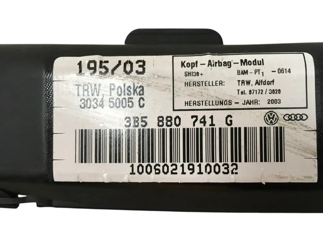 Cortina airbag del izq VW Passat B5.5 - Foto 4