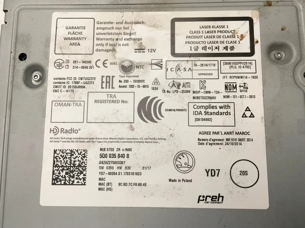 Sistema audio VW 5Q0035840B - Foto 4