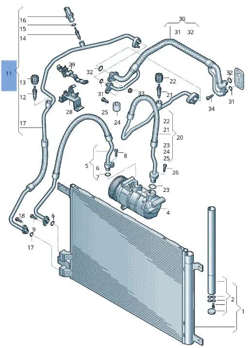 Tubo A/C VW 5Q0820741C - Foto 3