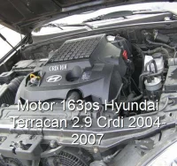 Motor 163ps Hyundai Terracan 2.9 Crdi 2004-2007