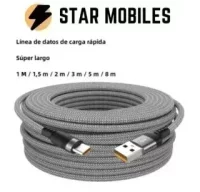 CABLE DATOS Y CARGA TRENZADO USB TIPO C 8 METROS