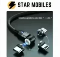 cable triple 90 grados carga magnetica ios android