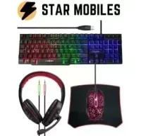 4 en 1 set Teclado Ratón Auriculares Alfombrilla