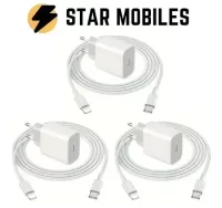 LOTE 3 CARGADORES TIPO C LIGHTNING CON CABLE 20W