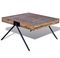 Mesa de centro con patas en forma de V madera de t