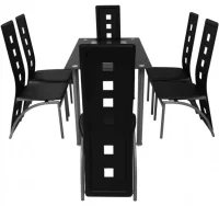 Conjunto de comedor de siete piezas negro