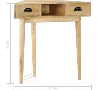 Mesa consola de madera maciza de mango 82x44x76 cm