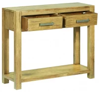 Mesa consola de madera rústica de roble 83x30x73 c