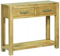 Mesa consola de madera rústica de roble 83x30x73 c