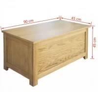 Caja de almacenamiento de madera maciza de roble 9