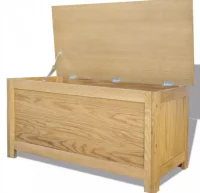 Caja de almacenamiento de madera maciza de roble 9