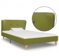 Estructura de cama de tela verde 90x200 cm
