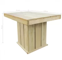 Mesa de jardín de madera de pino impregnada 110x75