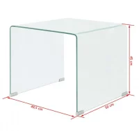 Mesa de centro vidrio templado 49,5x50x45 cm claro