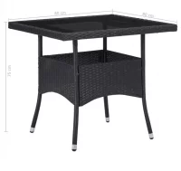 Mesa de comedor para jardín ratán sintético y vidr