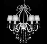Lámpara de araña colgante, candelabro de metal con