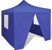 Tienda de fiesta plegable 3x3 m con 4 paredes azul