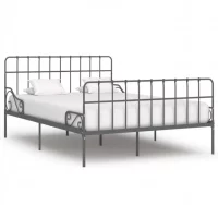Estructura de cama con somier metal gris 140x200 c