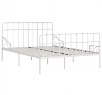 Estructura de cama con somier metal blanco 120x200